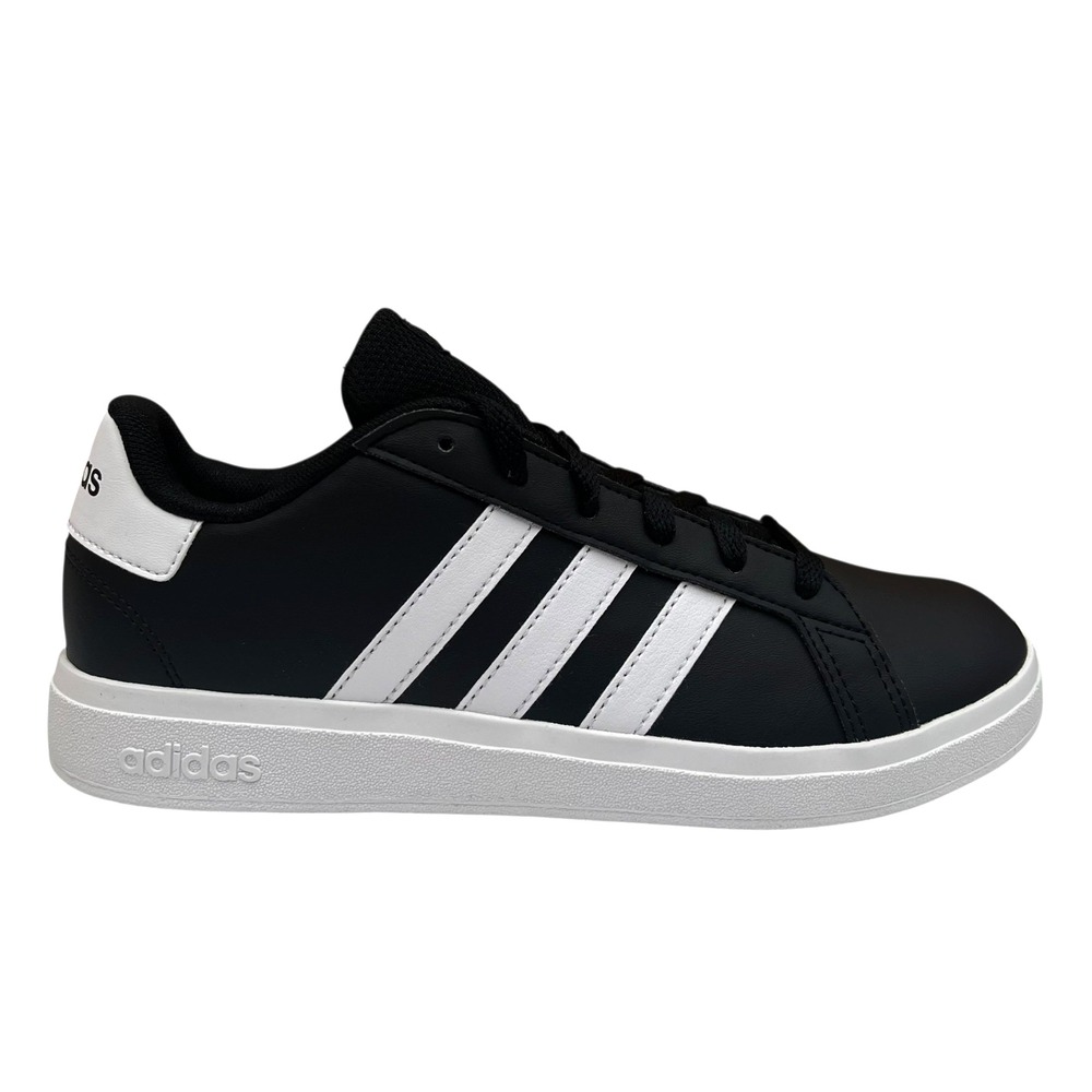 adidas Grand Court 2.0 Youth Boys Girls Sneaker Size 4 Black-White Low Top Shoes - Picture 2 of 12
